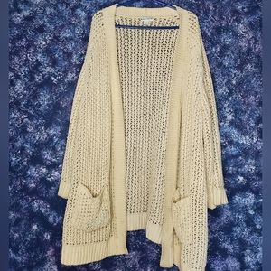 Plus size Ava and Viv crochet cardigan in cream